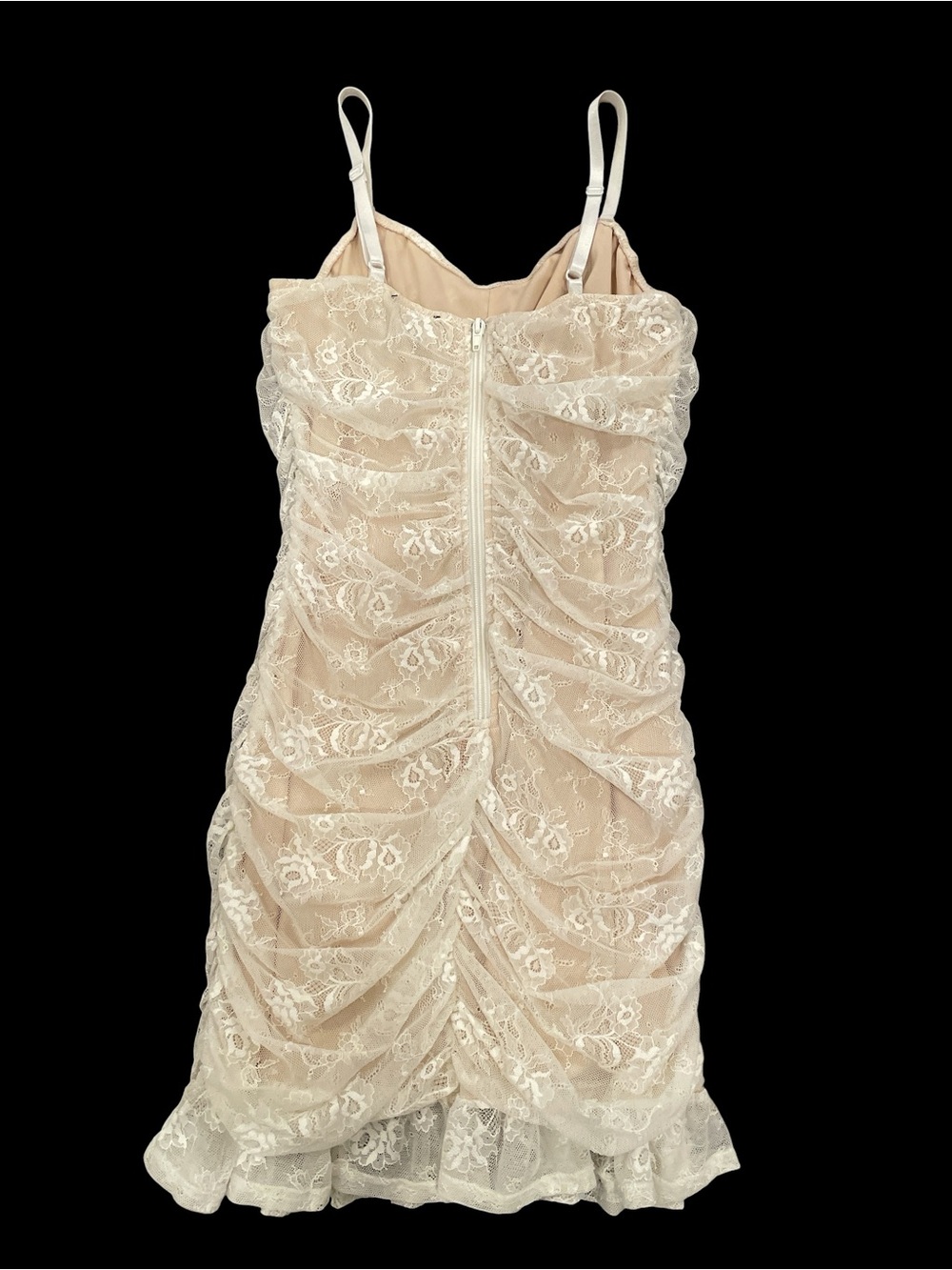 Windsor Wrapped In Lace Ruched Mini
Dress Ivory M - Picture 8 of 15